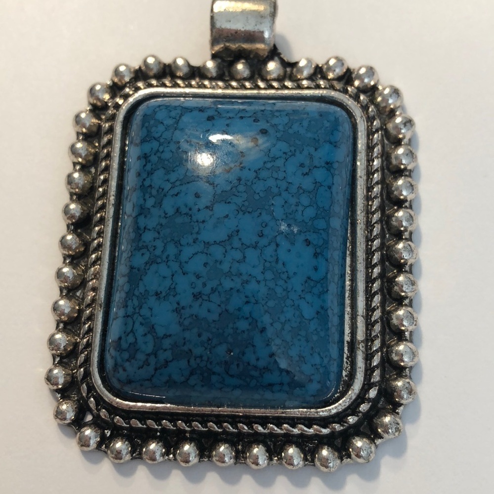 Large rectangular turquoise pendant